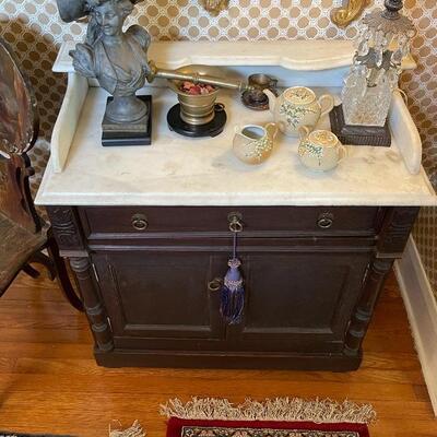 Antique marble top washstand 