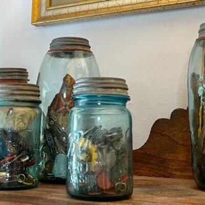 Antique glass canning jars