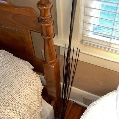 Antique parasol umbrella frame with Sterling Silver handle