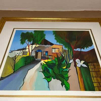 Signed and Numbered â€œSummer Landscapeâ€ Serigraph in color on wove paper, by Itzchak Tarkay w/ COA