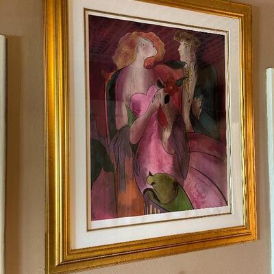 Signed â€œRobe du Soirâ€ Seriolithograph in color on wove paper, by Linda Le Kinff