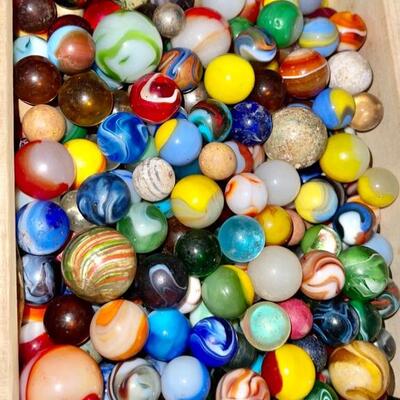 Antique glass marbles