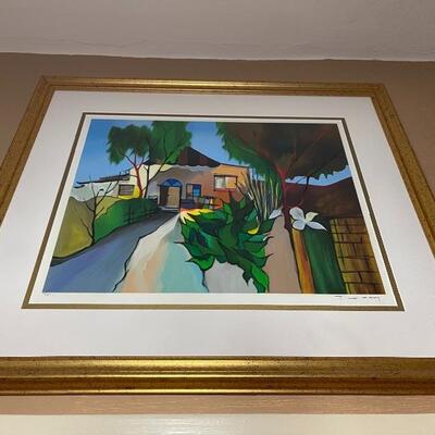 Signed and Numbered â€œSummer Landscapeâ€ Serigraph in color on wove paper, by Itzchak Tarkay w/ COA