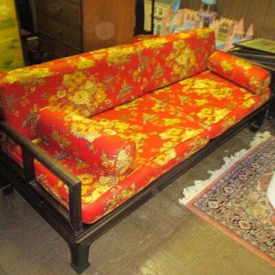 Asian Silk Pair Of Custom Sofa's 