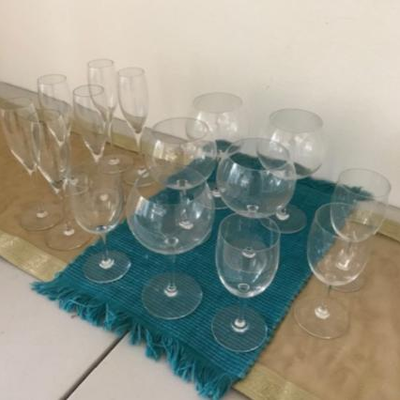 Baccarat Crystal Glasses
Stamped Baccarat crystal glasses consists of 4 white wine goblets, 6 champagne flutes and 5 red wine goblets....