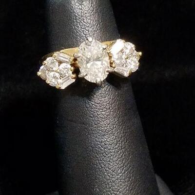 1.32  Carat Diamond (SI1 F) Ring in 14k Gold and Platinum with 14k Gold and Diamond Wrap Band Enhancer