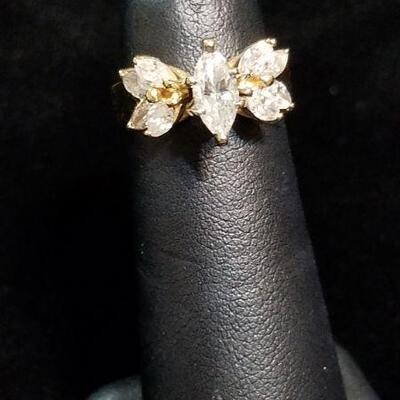 1.34  Carats of Diamonds in 14k Gold featuring a 1/2 Carat Marquise (SI2 G) Center Diamond