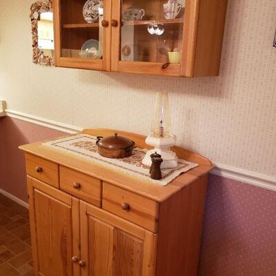 The owners were using this as the hutch in the kitchen nook, very good condition, contents sold separately