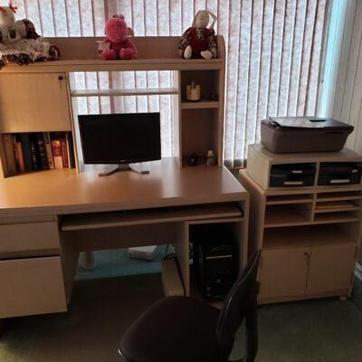 Nice desk and matching side cabinet, contents not included