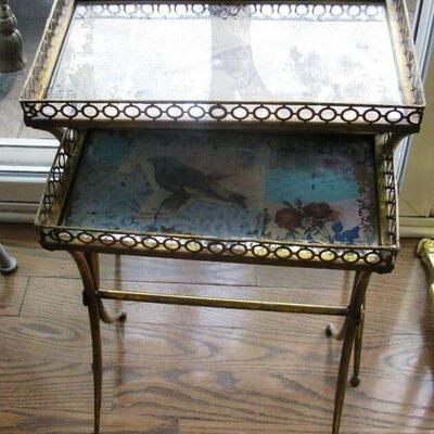 brass and glass nesting tables   buy it now  24.00