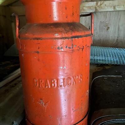 Vintage milk can Grablick's Dairy Pittstown, PA