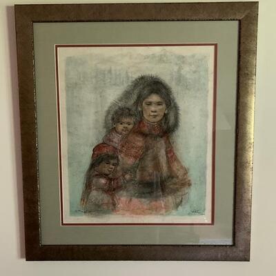 Eskimo mother and baby  signed and numbered