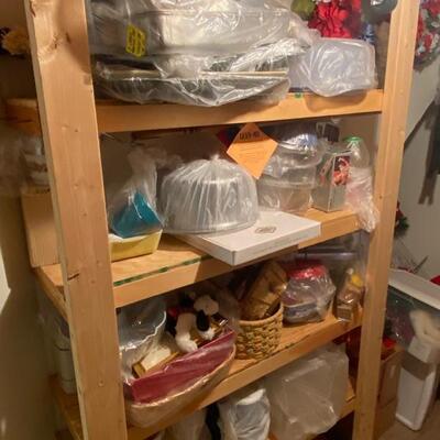 Storage shelves with supplies