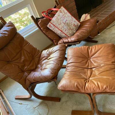Norway - leather chair and ottoman