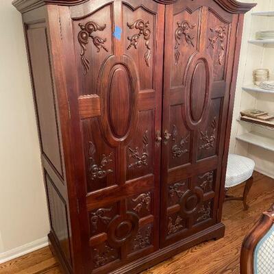 HAND MADE IMPORTED SOLID WOOD CREDENZA CHINA CABINET. 48