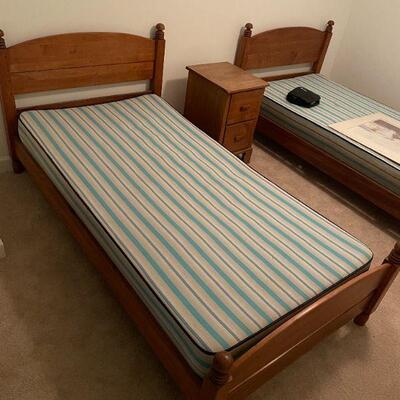 VINTAGE RUSTIC PEGGED TOP TWIN BEDS. BUY THEM NOW $75 EACH