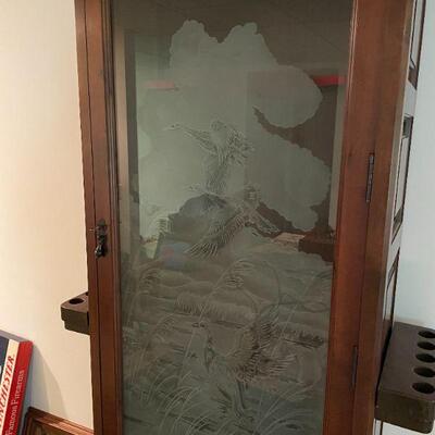 HAND ETCHED GLASS DOOR