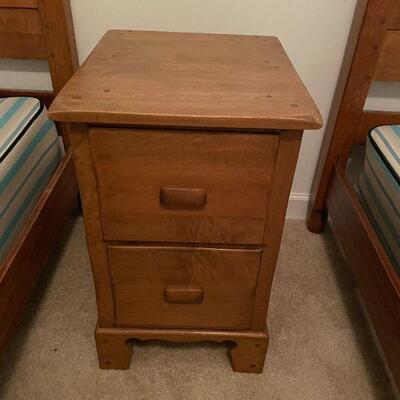 MATCHING VINTAGE RUSTIC PEGGED TOP NIGHT STAND. 19