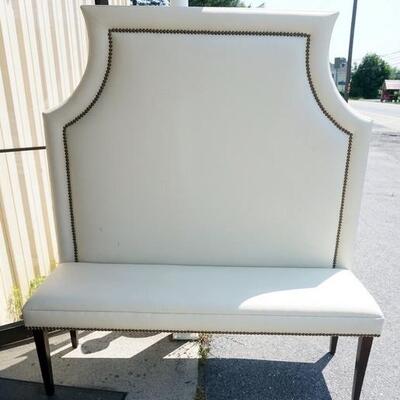 1194	MORGAN STEWART HIGH BACK SETTEE, SOME MARKINGS ON BACK. 64 IN X 22 IN X 70 IN HIGH
