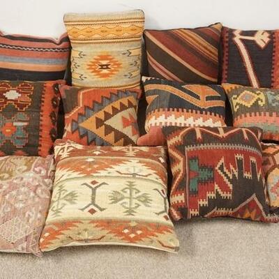 1057	GROUP OF 12 SOUTHWESTERN THROW PILLOWS, EXCELLENT CONDITION
