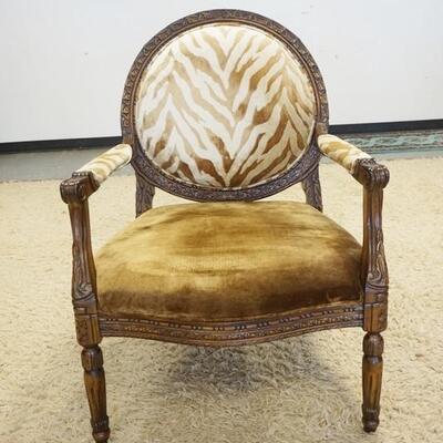 1042	ROUND BACK UPHOLSTERED ARM CHAIR, 30 IN WIDE X 42 IN HIGH
