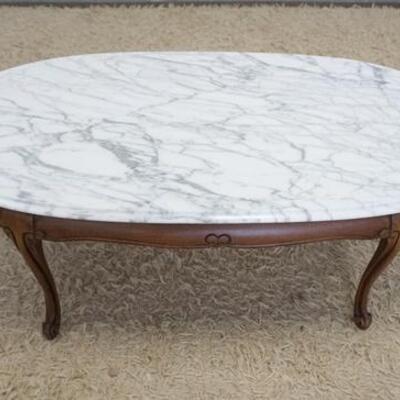 1140	MARBLE TOP COFFEE TABLE, 48 IN X 23 IN X 17 IN HIGH
