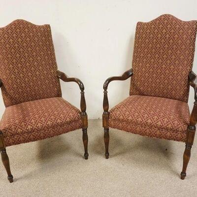 1083	PAIR OF BENTWOOD ARM CHAIRS, UPHOLSTERED SEATS & BACKS, FLUTED LEGS
