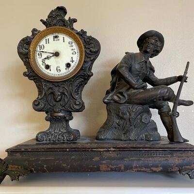 WB Gilbert spelter mantle clock