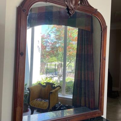 Victorian walnut diamond dust mirror