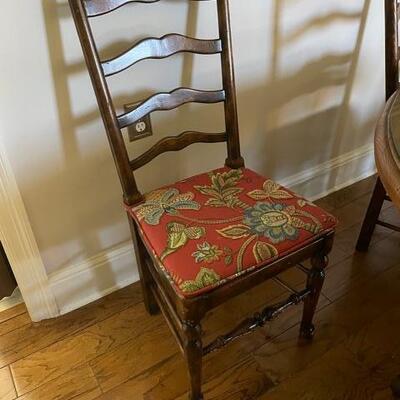 7 Ladder back cane seat w/cushion. 