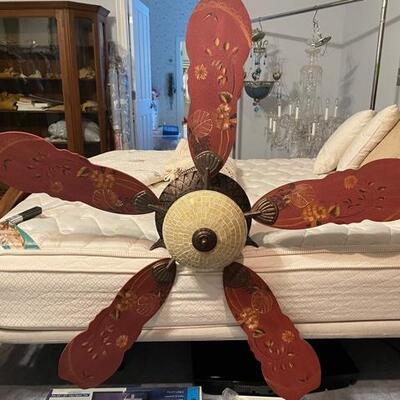 Fan 52â€W.  Extension pole 36â€ total top to bottom â€œ47â€

