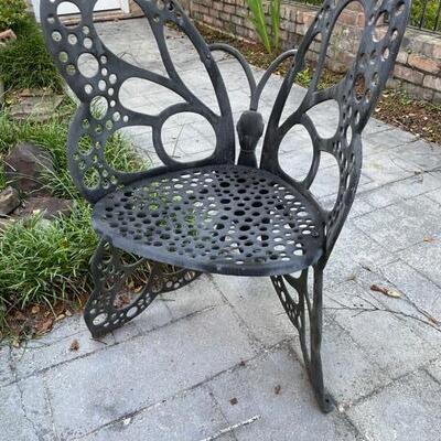 Metal butterfly chair by Flowerhouses.com  24"W x 19.5"D x 34"H