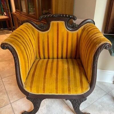 American Empire Neo-Classical throne chair -- Queen