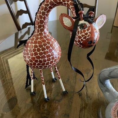 Painted Gourd -- Giraffe 11.5"H x 10"L x 5"W