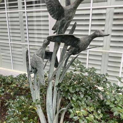Soldâ€”Cast Bronze "Ducks in Flight" by Brass Baron  61"H x 27"W x 23"D