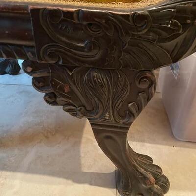 American Empire Neo-Classical throne chair -- King leg detail
