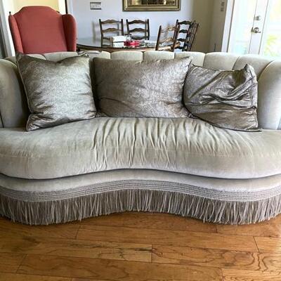 Marge Carson brushed cotton "kidney" sofa