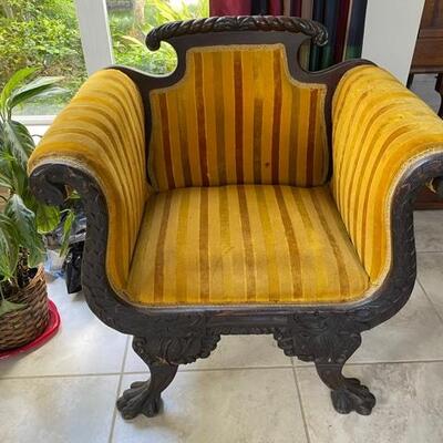 American Empire Neo-Classical throne chair -- King