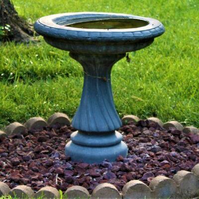 Concrete bird-bath.