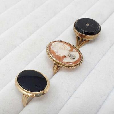 #1330 â€¢ 3 10K Gold Rings, 11.5g Sizes 6.5, 5.5 and 3 Approx weight 11.5G