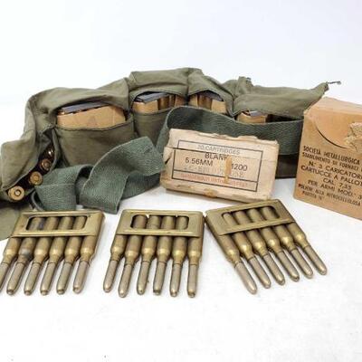 #1022 • Approx 18 Rounds Of T.M. B - 36, Approx 20 Rounds Of Blank 5.56mm M200, Approxe 18 Rounds Of...
