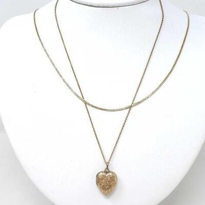 #1302 • 2 10K Gold Chains With 10K Gold Pendant- 6g

