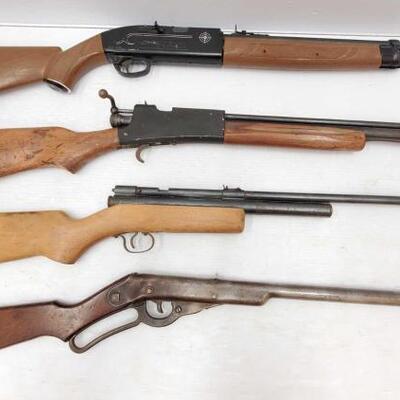 930	

Four BB Guns
Includes Crossman 2100 Classic, King Model No. 5533, Benjamin 22 Carbine, And A Rochester Precision