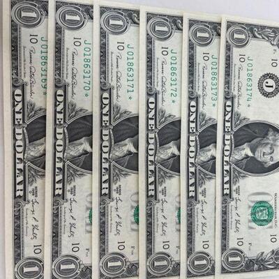 #1910 â€¢ 37 Dollar Bills With Sequential And Star Serial Numbers