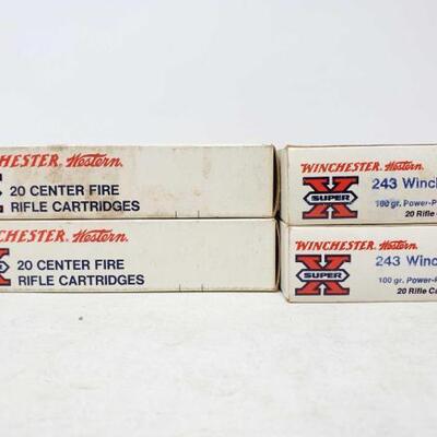 #980 â€¢ Approx 80 Rounds Of Winchester Western Super X Center Fire Rifle Cartridges 6mm 100 gr. Power-Point