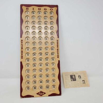 #1814 â€¢ Bingo Master-Board And Herlad Tribune Paper