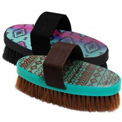 145	

Medium bristle brush with Navajo print design. 6.5" x 3.5" with nylon strap.
Medium bristle brush with Navajo print...