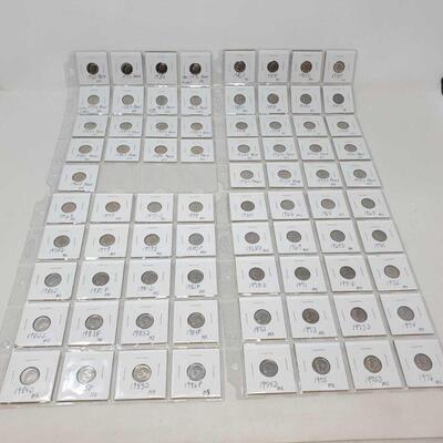#1909 â€¢ Approx 77 Roosevelt Dimes Ranging Between 1965 To 1991