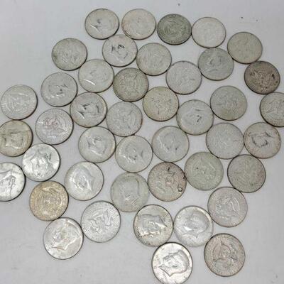 #1886 â€¢ Approx 48 Kennedy Half Dollar Coins Ranging Between 1964 To 1969