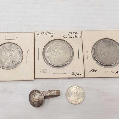 #1940 â€¢ One Shrilling Silver British East Africa 1941 Coin, Two 2 Shrillings Half Of Silver Gr. Britain 1942 Coins, O...